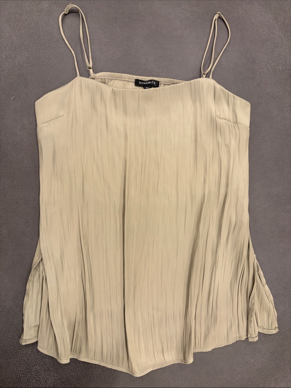 Dynamite Pleated olive green Spaghetti Strap Camisole